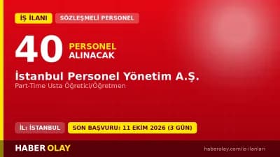 İSPER A.Ş. İstanbul genelinde 40 part-time usta öğretici/öğretmen alımı ilanı