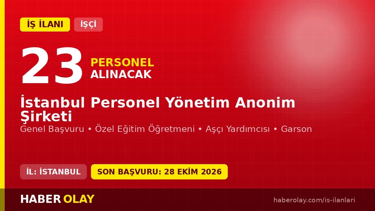 İSPER İstanbul Personel Yönetim A.Ş. 23 sürekli işçi alımı ilanı başvuru detayları