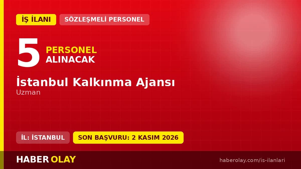 İstanbul Kalkınma Ajansı 5 uzman personel alımı ilanı resmi duyuru görseli