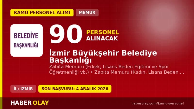 İzmir Büyükşehir Belediyesi zabıta memuru alımı için başvuru yapan adaylar