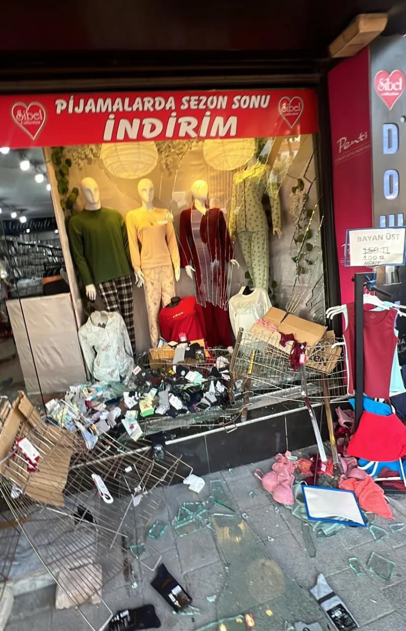 Kazada İş yeri ve araçlarda maddi hasar oluştu