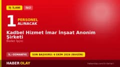 Kadbel Hizmet İmar İnşaat A.Ş. Kadirli Belediyesi 1 beden işçisi alımı ilanı
