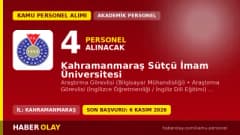 Kahramanmaraş Sütçü İmam Üniversitesi öğretim elemanı alımı ilanı başvuru detayları
