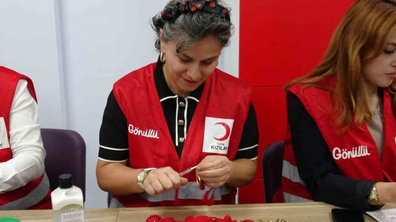 Kars'ta gönüllü kadınların el emeğiyle hazırladığı ürünler, düzenlenecek hayır çarşılarında satışa sunularak ihtiyaç sah