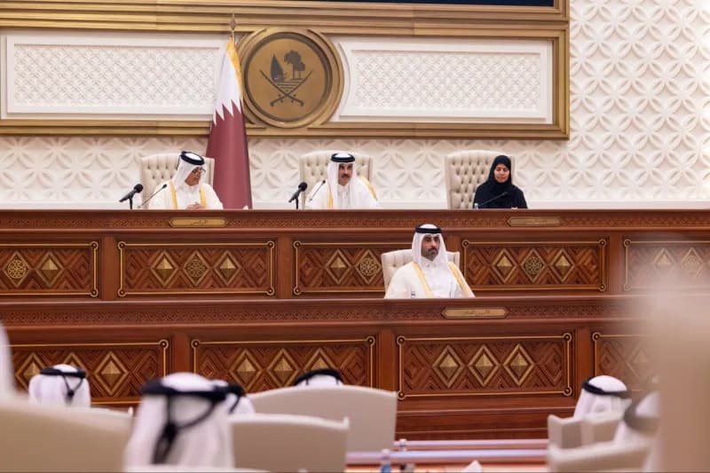 Katar Emiri Şeyh Tamim bin Hamad Al Thani, Şura Meclisi'nin 55. Dönem açılışında konuştu
