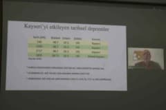 Prof. Dr. Hüsnü Serdar Akyüz Kayseri’de deprem panelinde konuşma yaparken