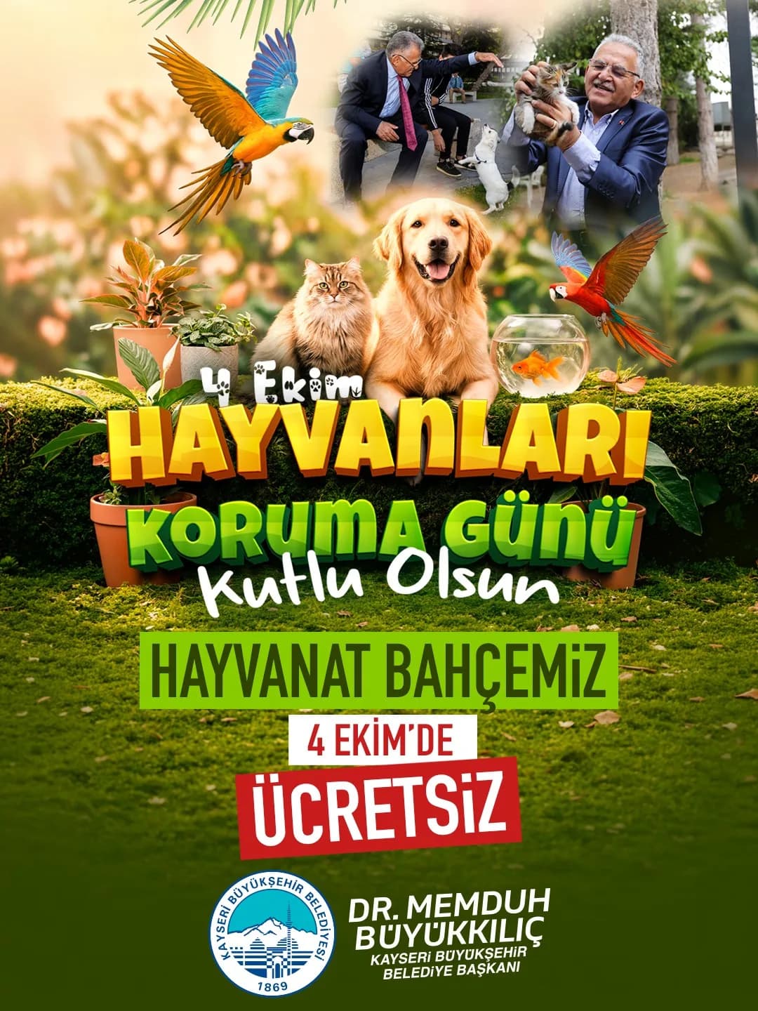 Kayseri Anadolu Harikalar Diyarı Hayvanat Bahçesi giriş kapısı ve ziyaretçiler