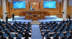 Kazakistan Cumhurbaşkanı Kasım Cömert Tokayev nükleer enerji santrali hakkında konuşuyor