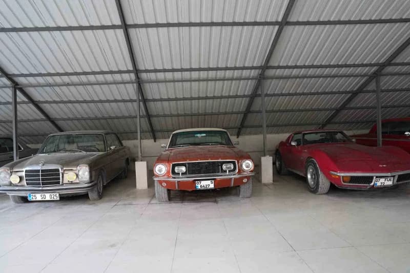 Mustang, Chevrolet, Mercedes ve Buick gibi markalara ait araçların bulunduğu koleksiyonun toplam değerinin yaklaşık 55-6