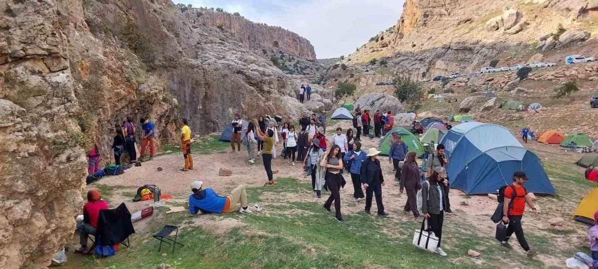 Gaziantep’in Araban ilçesinde yer alan Köklüce Kanyonu’nda düzenlenen Tırmanış Festivali, dağcılar,