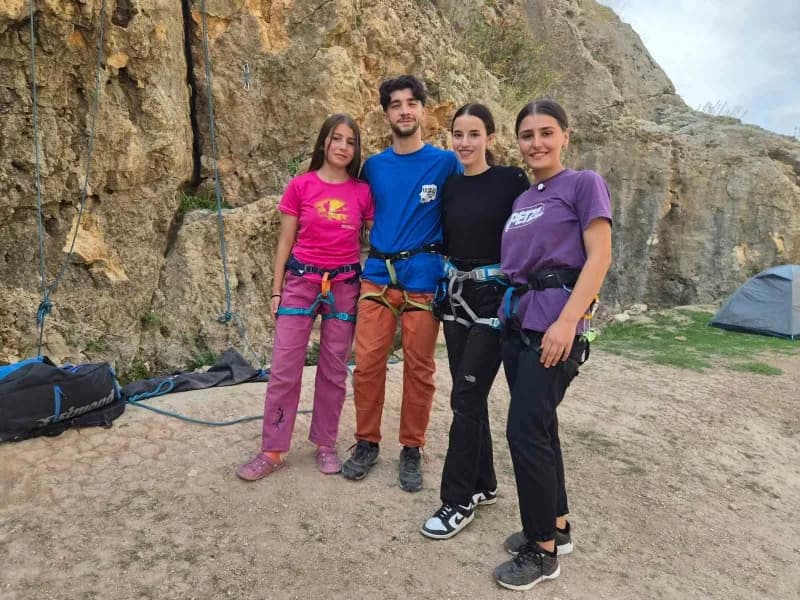 Gaziantep’in Araban ilçesinde yer alan Köklüce Kanyonu’nda düzenlenen Tırmanış Festivali, dağcılar,