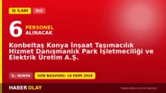 Konbeltaş Konya İnşaat Taşımacılık işçi alımı ilanı, börek ve pasta ustası kadroları