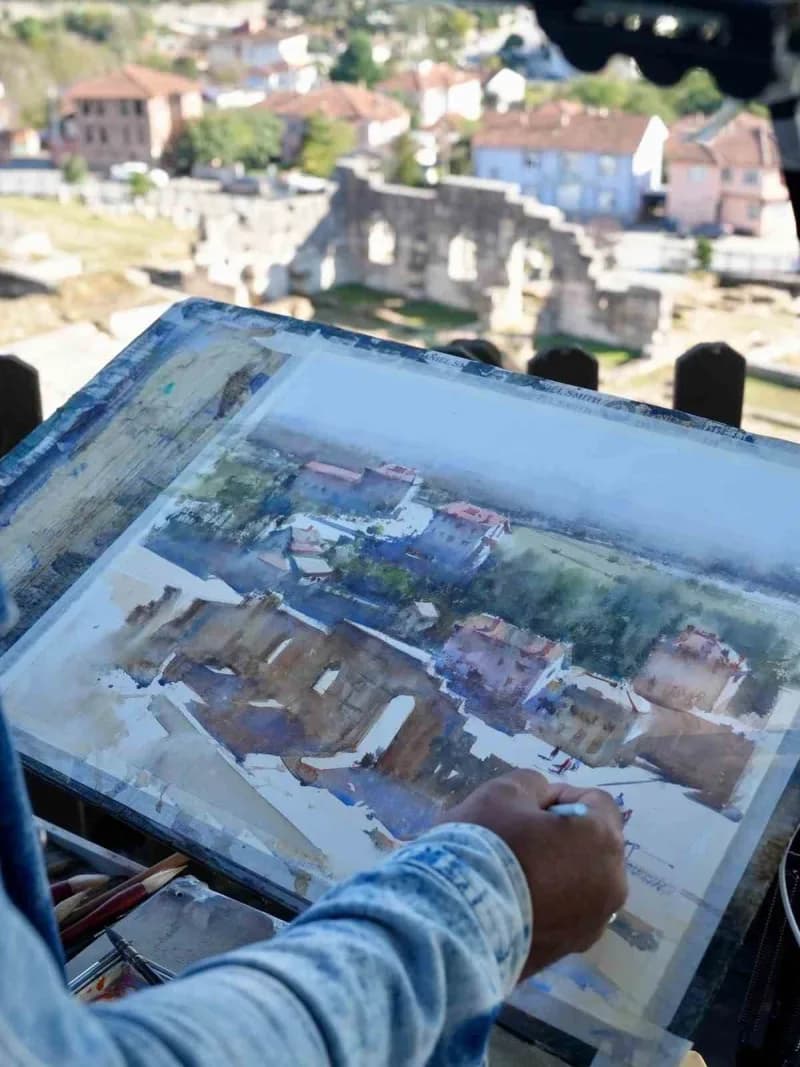 Akçakoca ilçesinde 2. Uluslararası Suluboya Festivali kapsamında Düzce’ye gelen 16 ülkeden 81 Suluboya sanatçısı, Konura