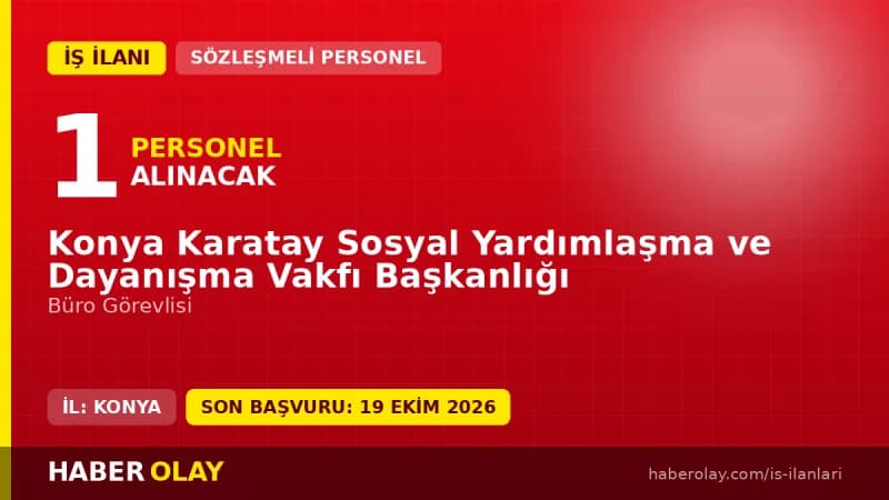 Konya Karatay SYDV büro görevlisi personel alımı ilanı resmi duyuru