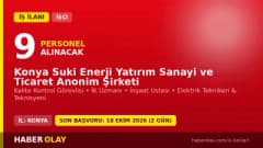 Konya Suki Enerji Beysu Su Dolum Tesisleri Beyşehir işçi alımı ilanı 2026