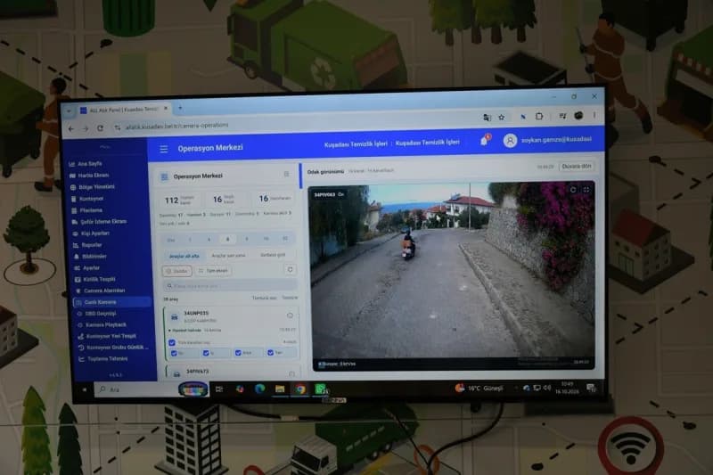 Kuşadası Belediyesi, yapay zeka destekli Akıllı Atık Toplama Sistemi ile konteynerlerin doluluk oranlarını ve çevreye bı