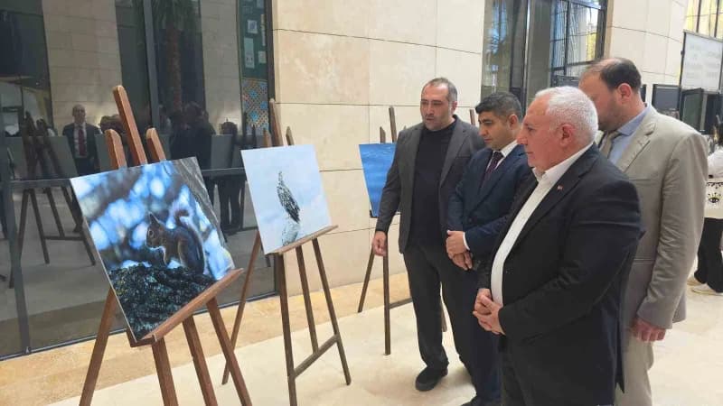 Kütahya’da yaban hayatını gösteren çeşitli kuş ve memeli türlerinin fotoğrafları sergide yer alıyor