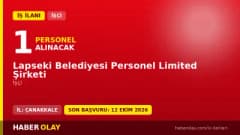 Lapseki Belediyesi Personel Ltd. Şti. 1 daimi işçi alımı ilanı başvuru detayları