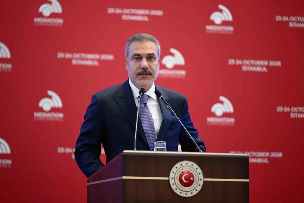 Dışişleri Bakanı Hakan Fidan, 9. İstanbul Arabuluculuk Konferansı’nda konuşma yaparken