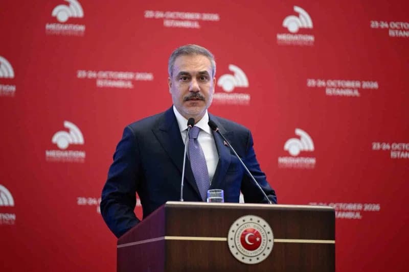 Dışişleri Bakanı Hakan Fidan, 9. İstanbul Arabuluculuk Konferansı’nda konuşma yaparken