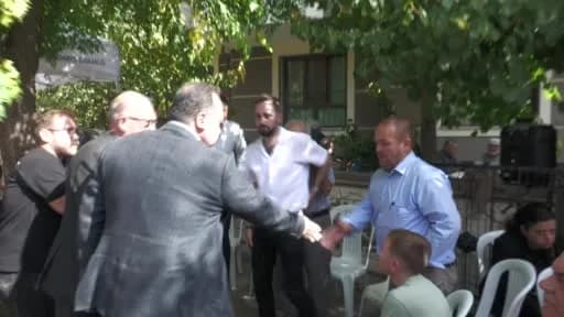 Manisa Kırkağaç'ta maden şehidi Ömer Karakaya için düzenlenen hayır yemeği ve anma töreninden görüntü