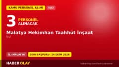 Malatya Hekimhan Taahhüt İnşaat işçi personel alımı ilanı 2026