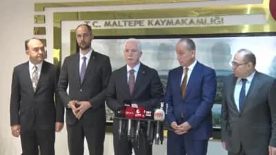 Maltepe’de çöken binanın çevresinde inceleme yapan yetkililer ve tahliye edilen binalar