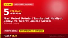 Mazi Petrol Ürünleri Tavukçuluk Nakliyat Sanayi ve Ticaret Limited Şirketi personel alımı ilanı