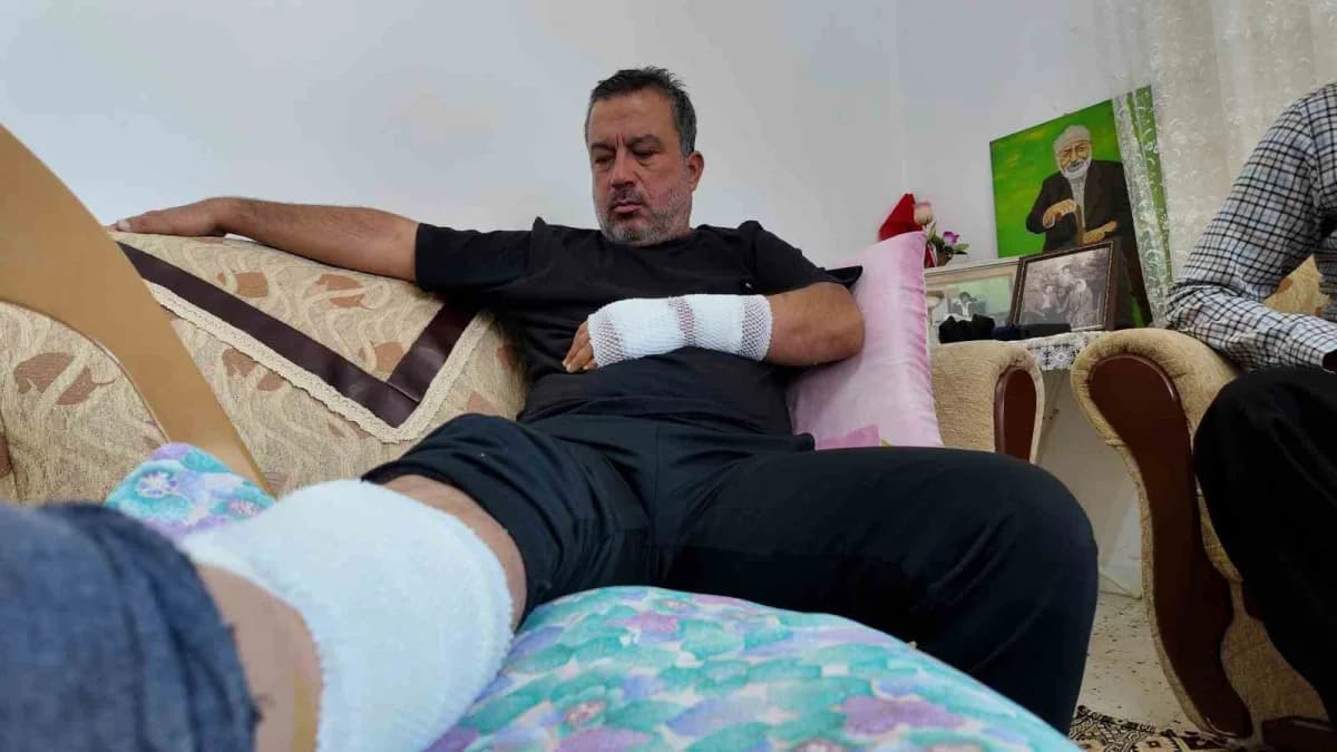 Mersin Erdemli Kargıcak Mahallesi'nde sahipli köpeğin saldırısı sonrası yaralanan adamın ambulansa taşınması