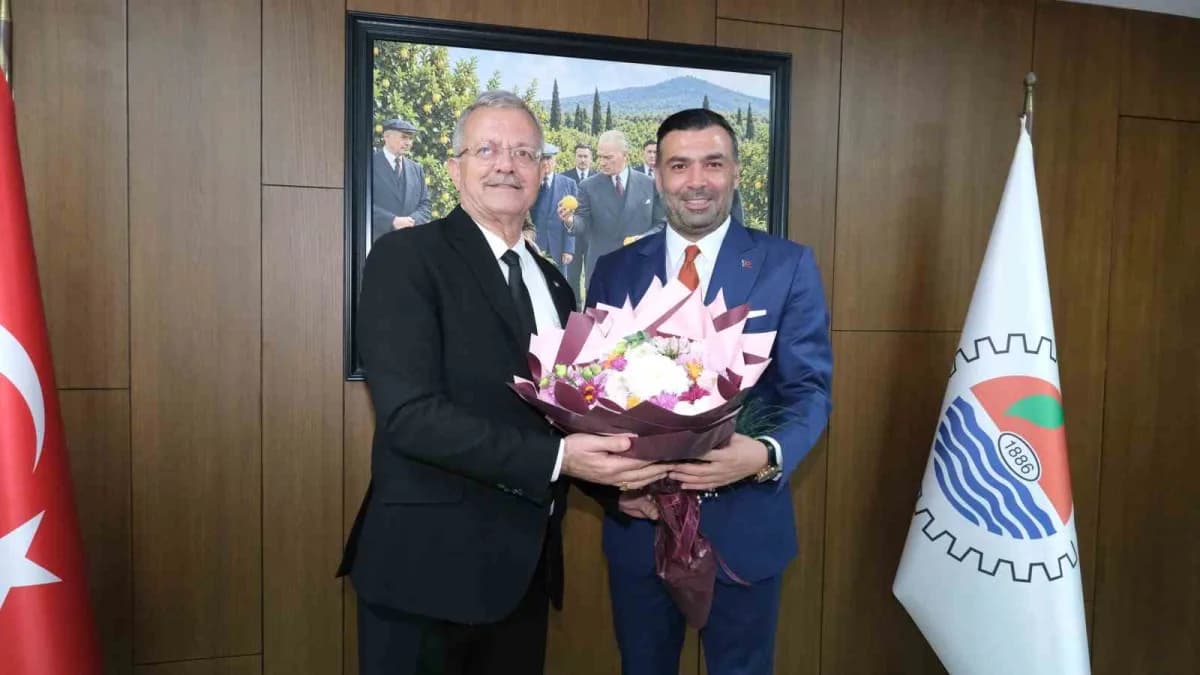 Mersin OSB Başkanı Sabri Tekli ve MTSO Başkanı Serdar Yıldızgörer iş birliği toplantısında
