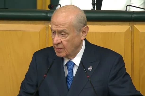 MHP Genel Başkanı Devlet Bahçeli TBMM grup toplantısında konuşma yaparken