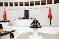 MHP Kayseri Milletvekili Baki Ersoy TBMM’de konuşma yaparken