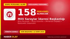 Milli Saraylar İdaresi Başkanlığı 158 sözleşmeli personel alımı ilanı başvuru detayları