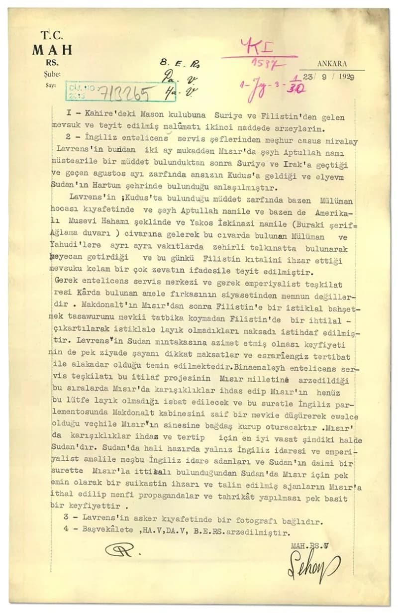 Milli İstihbarat Teşkilatı (MİT) ve kapatılan Milli Amele Hizmet / Milli Emniyet Hizmeti (MAH) bünyesindeki tarihi arşiv