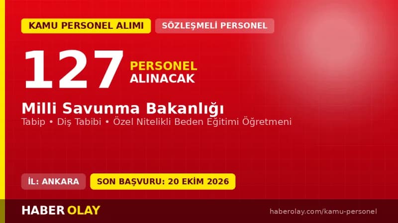 Milli Savunma Bakanlığı 127 tabip, diş tabibi ve beden eğitimi öğretmeni subay adayı alımı ilanı