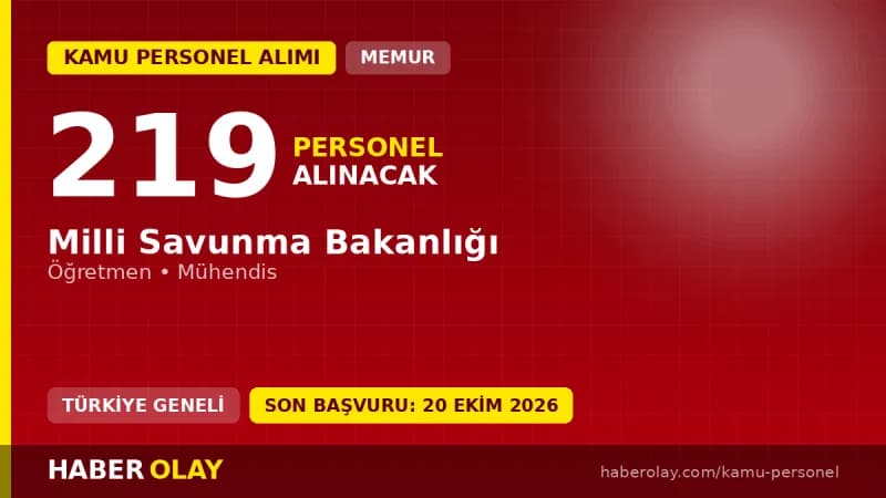 Milli Savunma Bakanlığı MSB 219 öğretmen ve mühendis subay alımı ilanı
