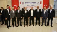 Eğitim-Bir-Sen Muğla Şubesi 8. olağan genel kurulunda Önder Uçak konuşma yapıyor