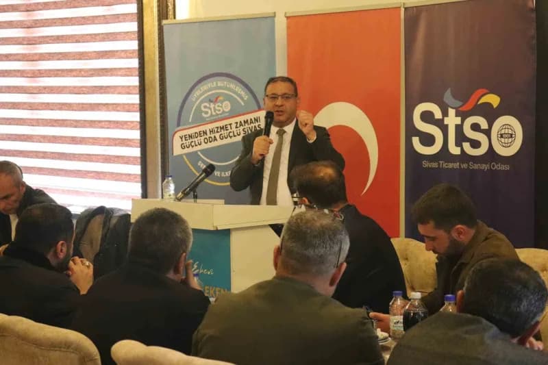 Sivas Ticaret ve Sanayi Odası (STSO) Başkan Adayı Mustafa Eken, seçim çalışmaları kapsamında ilçelerde ki programlarına