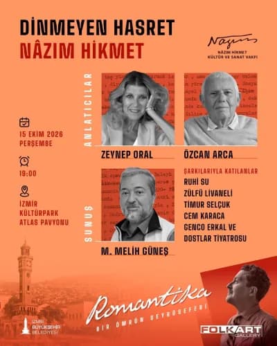 İzmir Kültürpark Atlas Pavyonu’nda düzenlenen Nâzım Hikmet temalı Romantika sergisinden bir görüntü