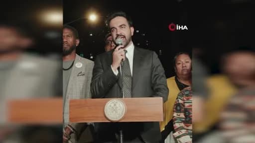 New York Belediye Başkanı Zohran Mamdani ve New York Polis Komiseri Jessica Tisch basın toplantısında açıklama yapıyor