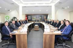 Denizli Organize Sanayi Bölgesi Müdürlüğü toplantı salonunda İl İstihdam ve Mesleki Eğitim Kurulu toplantısı