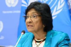 Nobel Barış Ödülü alan Uluslararası Adalet Divanı yargıcı Navi Pillay konuşma yaparken