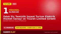 Odak İliç Temizlik İnşaat Turizm Ltd. Şti. destek elemanı çocuk bakıcısı iş ilanı Erzincan İliç