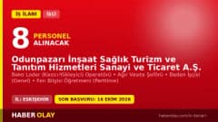 Odunpazarı İnşaat Sağlık Turizm ve Tanıtım Hizmetleri A.Ş. personel alımı ilanı, Eskişehir 2026