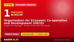 OECD Paris merkezinde Programme Manager pozisyonu için personel alımı ilanı