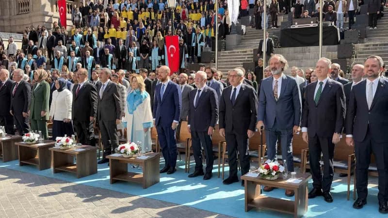 Milli Eğitim Bakanı Yusuf Tekin ile İlim Yayma Vakfı Mütevelli Heyeti Başkanı Necmeddin Bilal Erdoğan, Ankara Müzik ve G