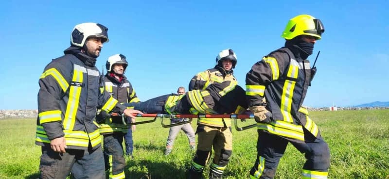 Ordu-giresun Havalimanı’nda, senaryo gereği pistten çıkarak kaza kırıma uğrayan yolcu uçağında çıkan
