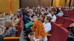 Tekirdağ Şehir Hastanesi'nde düzenlenen organ bağışı farkındalık toplantısından bir görüntü
