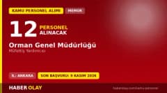 Orman Genel Müdürlüğü Müfettiş Yardımcısı personel alımı ilanı 2026 başvuru ve sınav bilgileri