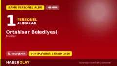 Ortahisar Belediyesi Nevşehir'de 1 memur alımı için başvuru ilanı